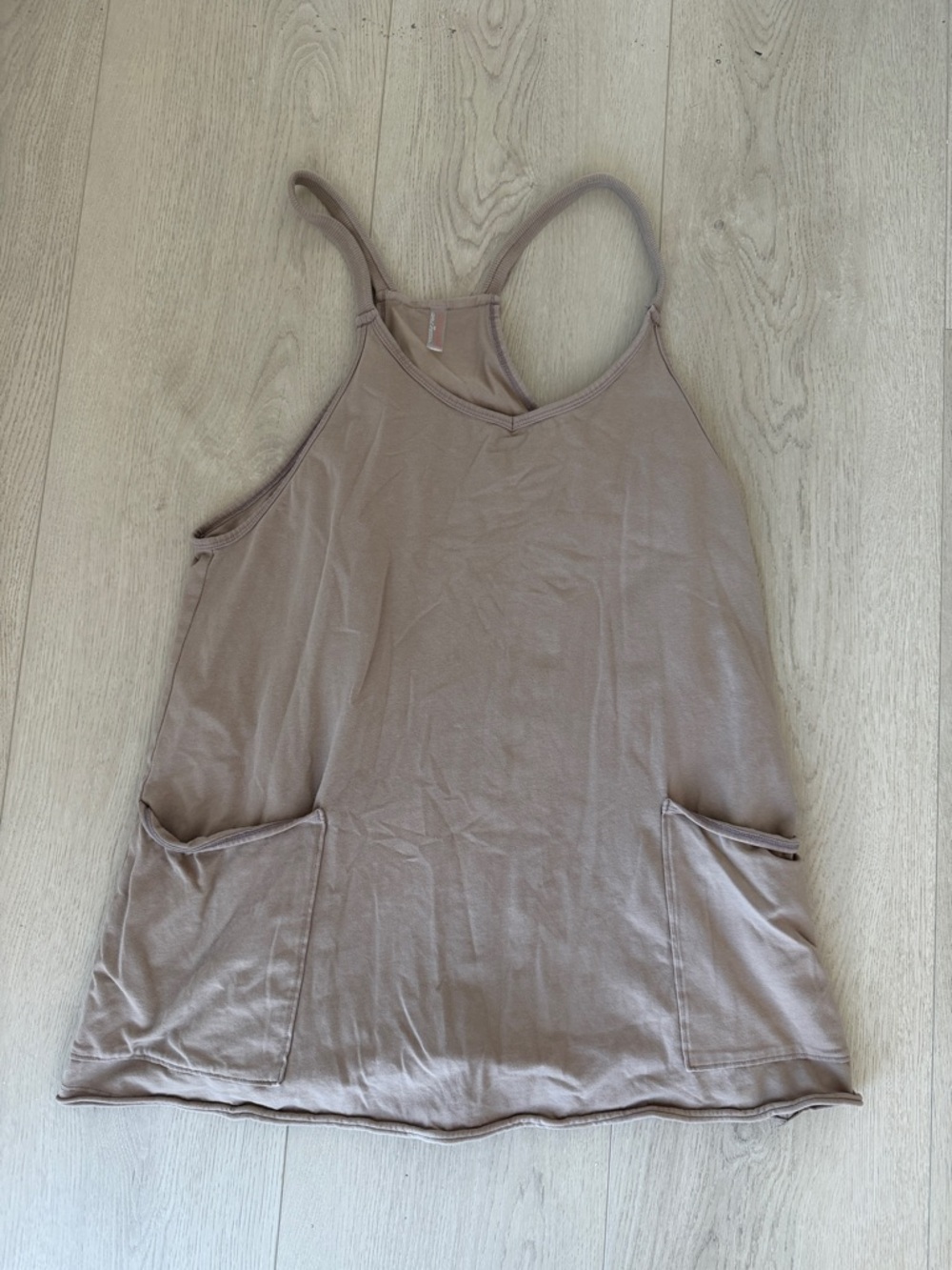 FP Movement by Free People Taupe Racerback Pocket Tank